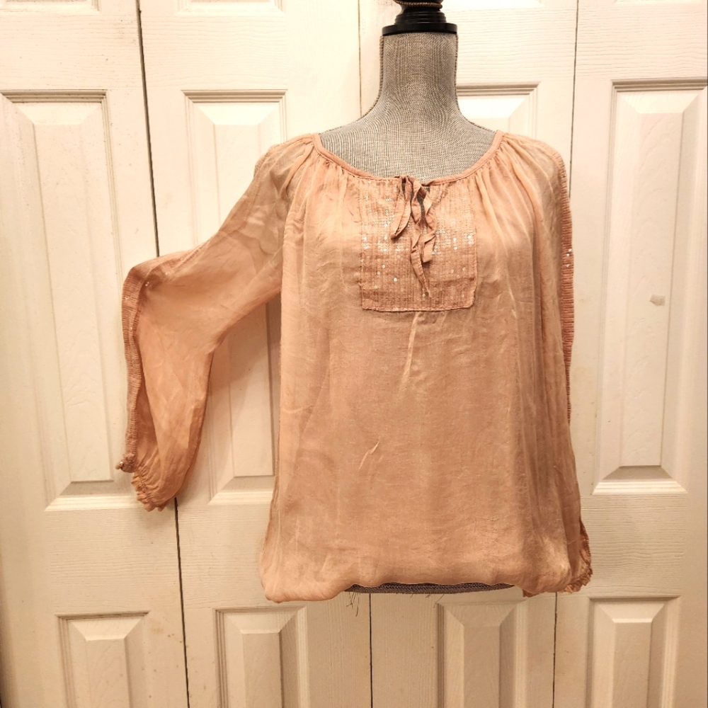 G Ricessi Elegant Blush Peach Women's Top